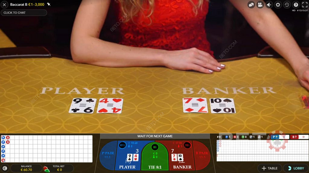 Игра Live Baccarat