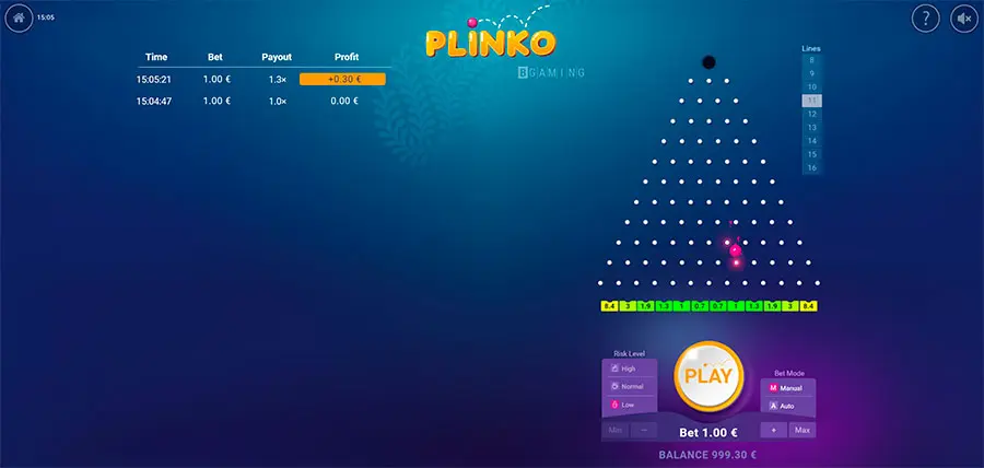 Игра Plinko (Bgaming)