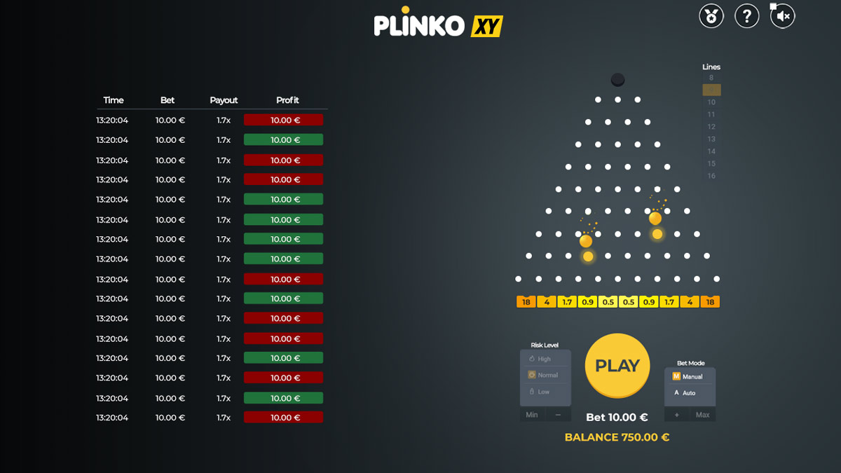 Играй в Plinko XY онлайн