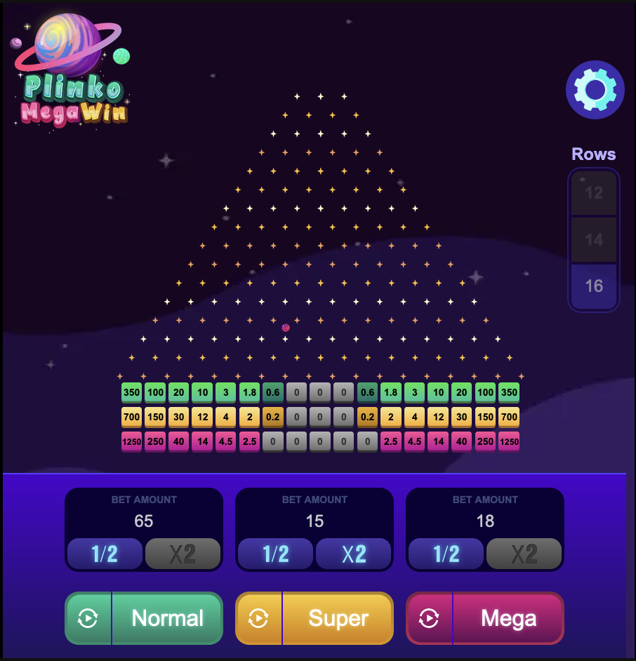 Играйте в Plinko Mega Win от Funky Games онлайн